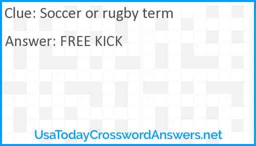 Soccer or rugby term Answer