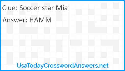 Soccer star Mia Answer