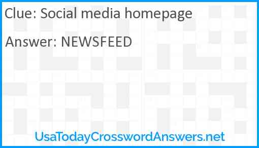 Social media homepage Answer