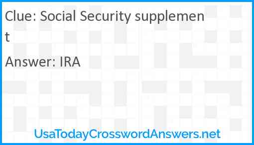 Social Security supplement Answer