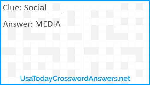 Social ___ Answer