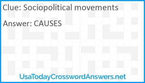 Sociopolitical movements Answer