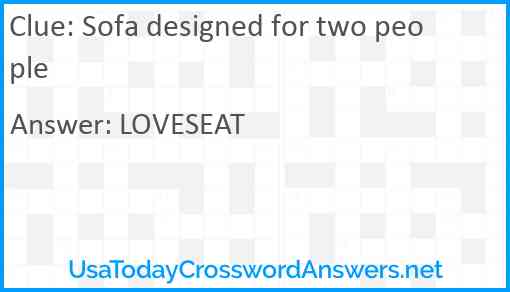 Sofa designed for two people Answer