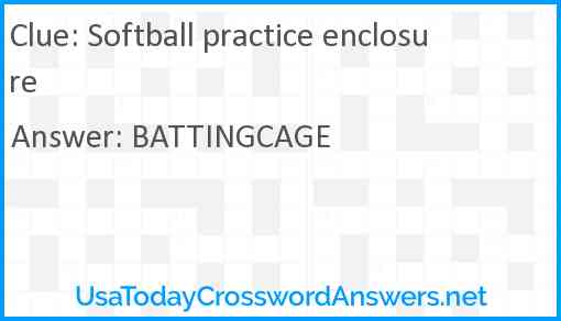Softball practice enclosure Answer