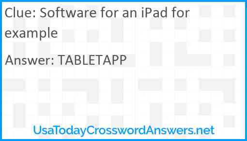 Software for an iPad for example Answer
