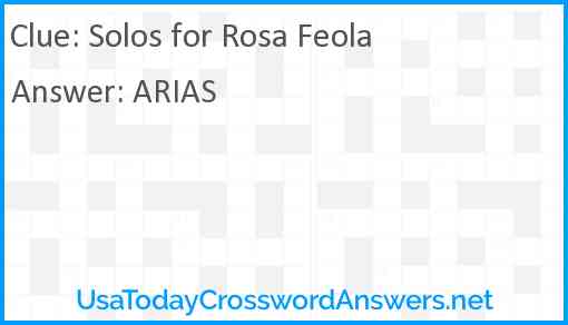 Solos for Rosa Feola Answer