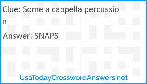 Some a cappella percussion Answer