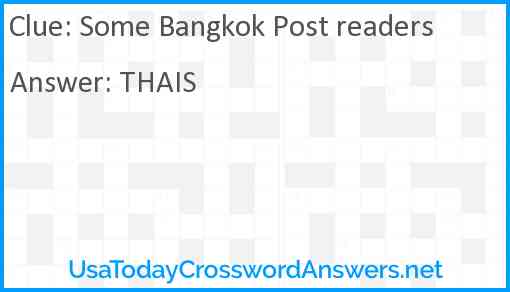 Some Bangkok Post readers Answer