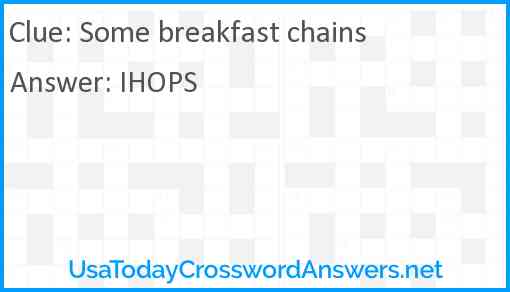 Some breakfast chains Answer