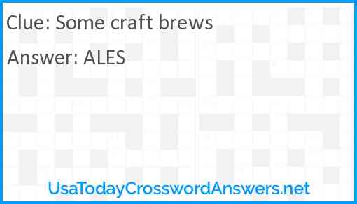 Some craft brews Answer