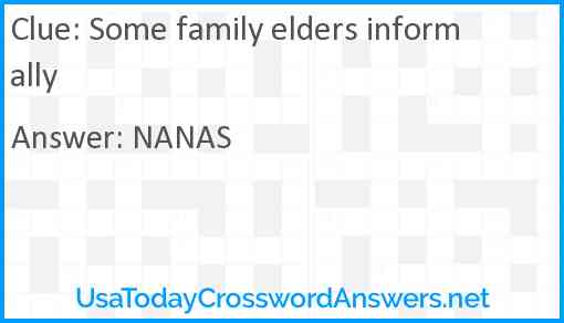 Some family elders informally Answer