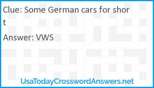 Some German cars for short Answer