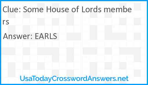 Some House of Lords members Answer