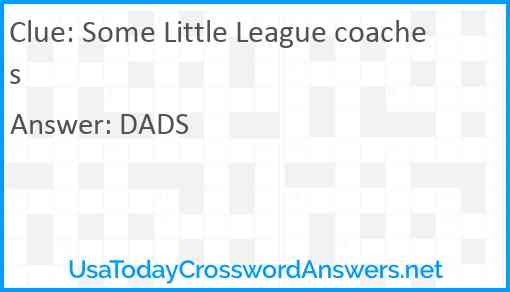 Some Little League coaches Answer