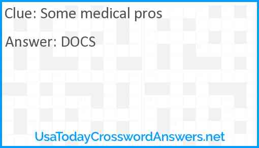 Some medical pros Answer