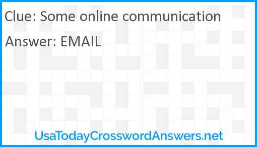 Some online communication Answer