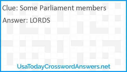 Some Parliament members Answer
