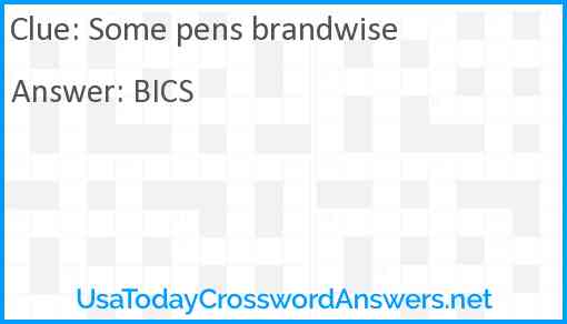 Some pens brandwise Answer