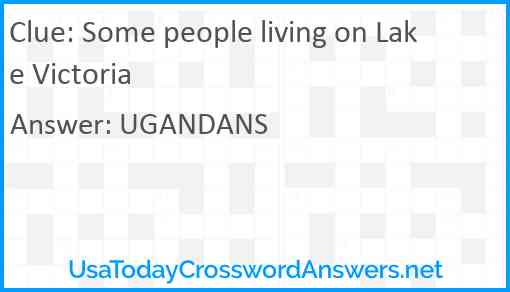 Some people living on Lake Victoria Answer