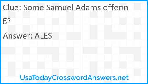 Some Samuel Adams offerings Answer