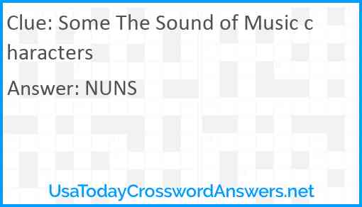 Some The Sound of Music characters Answer