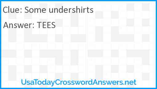 Some undershirts Answer