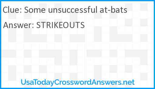 Some unsuccessful at-bats Answer