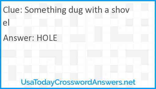 Something dug with a shovel Answer