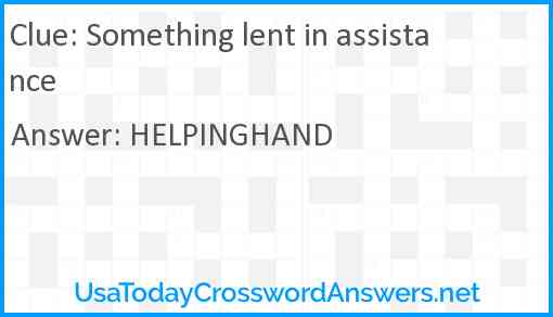 Something lent in assistance Answer