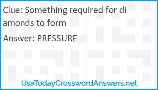 Something required for diamonds to form crossword clue