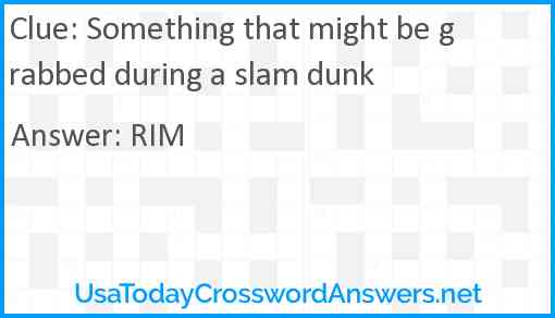 Something that might be grabbed during a slam dunk Answer
