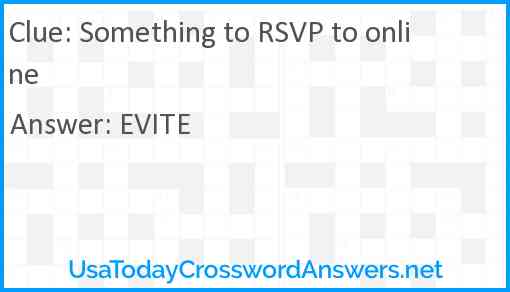 Something to RSVP to online Answer