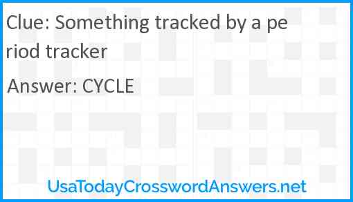 Something tracked by a period tracker Answer