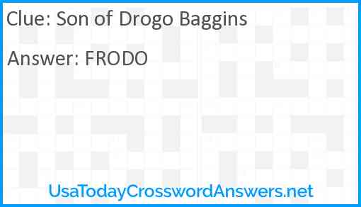 Son of Drogo Baggins Answer