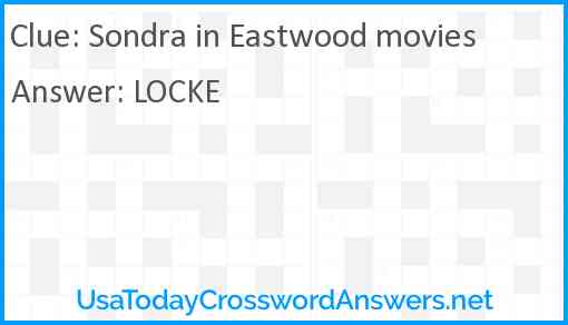 Sondra in Eastwood movies Answer