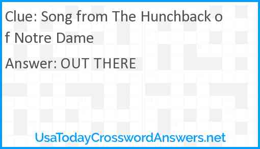 Song from The Hunchback of Notre Dame Answer