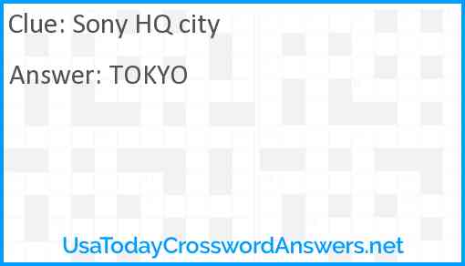 Sony HQ city Answer