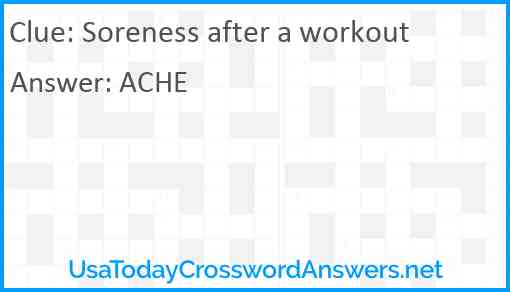 Soreness after a workout Answer