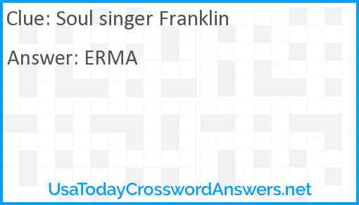 Soul singer Franklin Answer