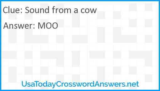 Sound from a cow Answer