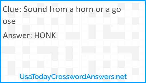 Sound from a horn or a goose Answer