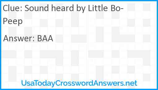 Sound heard by Little Bo-Peep Answer