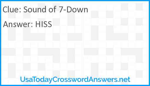 Sound of 7-Down Answer