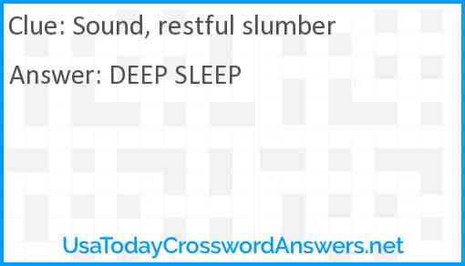 Sound, restful slumber Answer