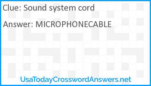 Sound system cord Answer