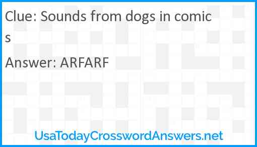 Sounds from dogs in comics Answer