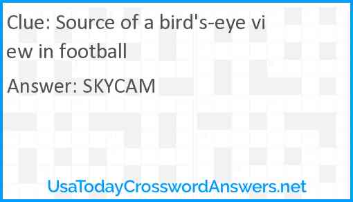 Source of a bird's-eye view in football Answer