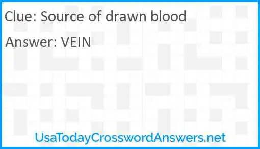 Source of drawn blood Answer