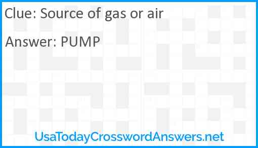 Source of gas or air Answer