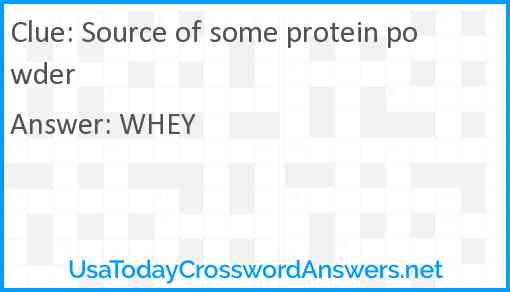 Source of some protein powder Answer